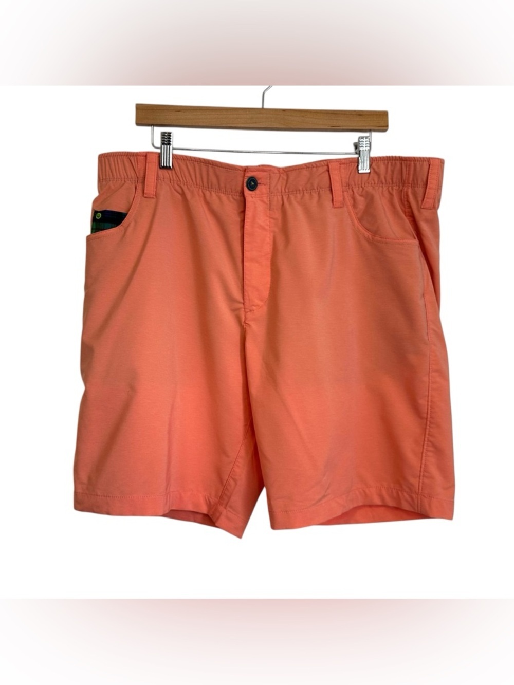 William Murray Mens Chino Golf Straight Fit Shorts Sz 38 Orange Stretch